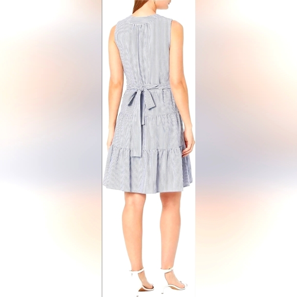 Tommy Hilfiger Textured Stripe Tiered Fit & Flare Dress – Size 14 – NWT - Picture 5 of 6